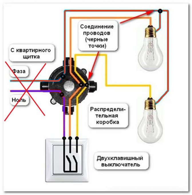 неправильное подключение фазного провода к выключателю ошибка