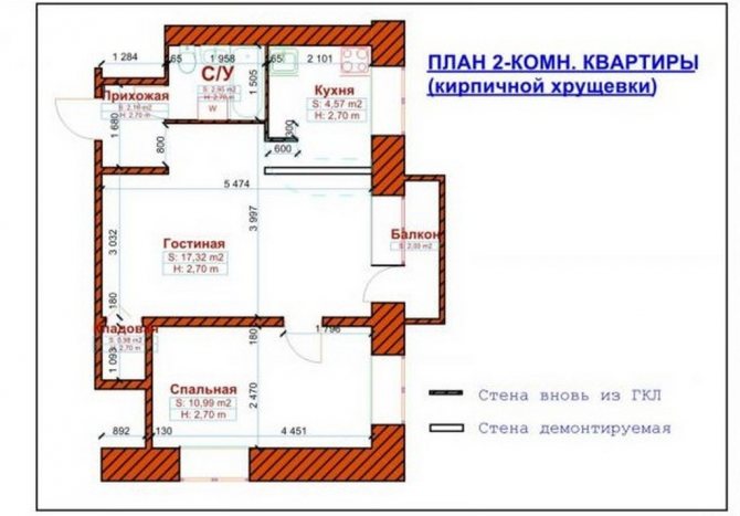 Планировка 2-комнатной хрущевки: самые удачные примеры с фото