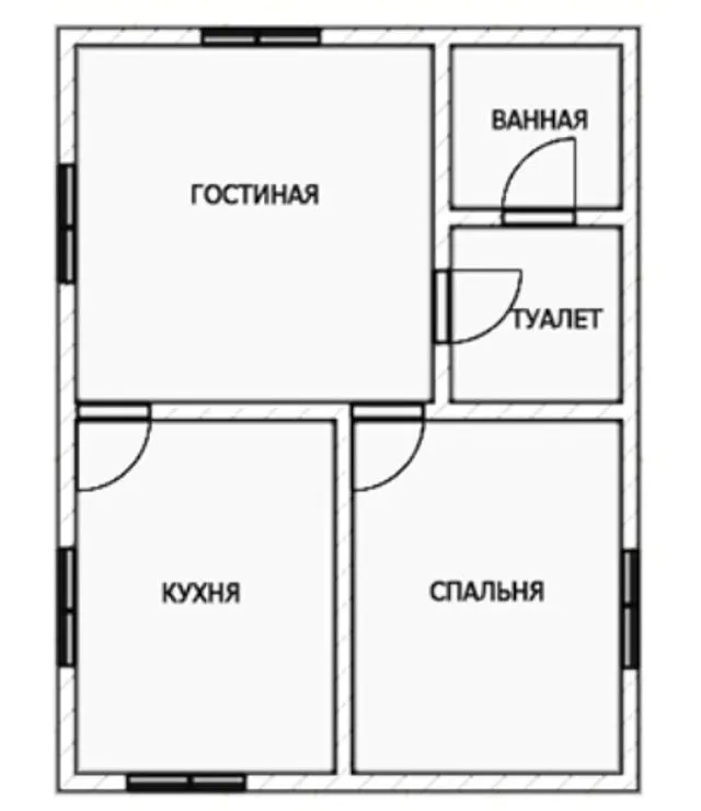 планировка дома 6 на 8