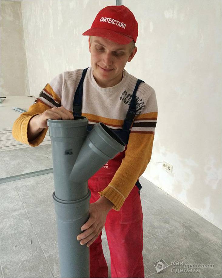 Стыковка пластиковых канализационных труб