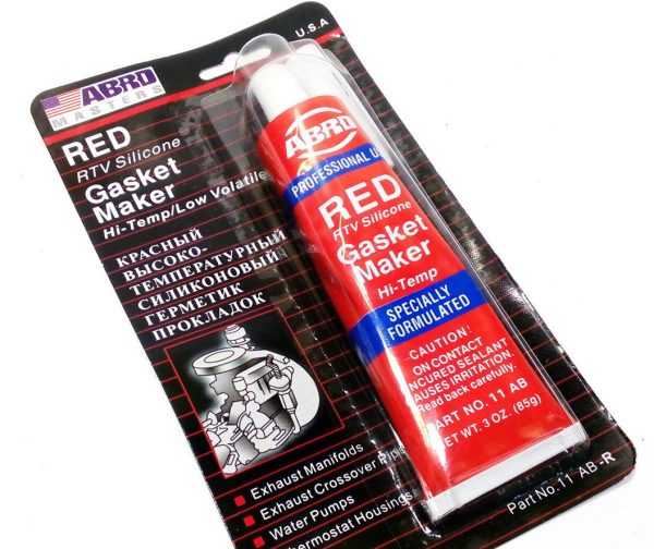 Красный состав для обработки прокладок ABRO красный высокотемпературный