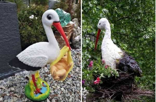 Фигурка аиста из монтажной пены Фигурка аиста