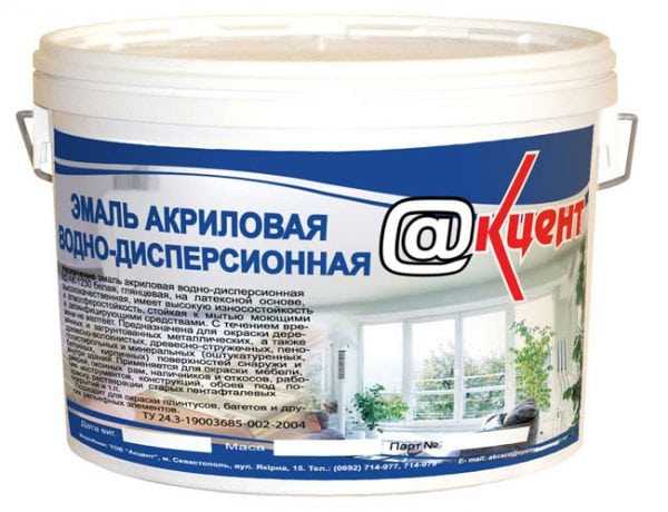 Акриловая водно-дисперсионная эмаль Эмаль акриловая