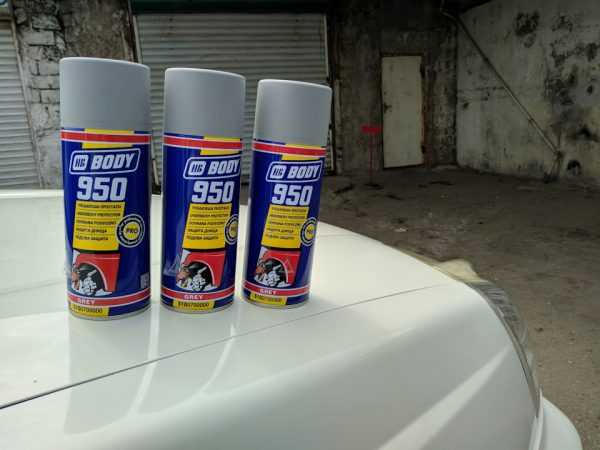 Средство обладает хорошими шумопоглощающими свойствами Антигравий body 950 серый