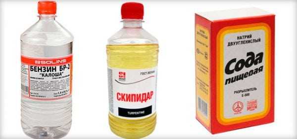 Бензин скипидар и сода Моющие и очищающие средства