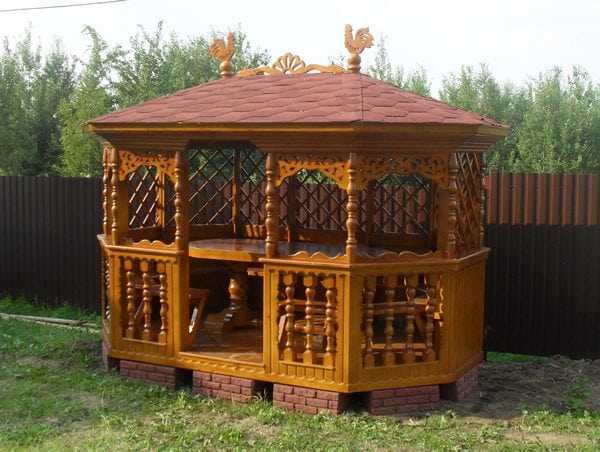 Беседка из дерева Покрашенная деревянная беседка