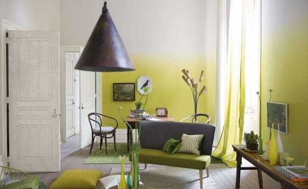 Градиент на стенах Эффект омбре в интерьере