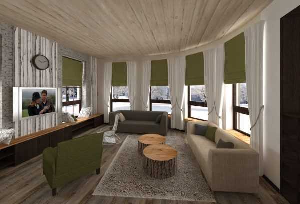 Оформление комнаты в стиле эколофт Эколофт и оливковые жалюзи