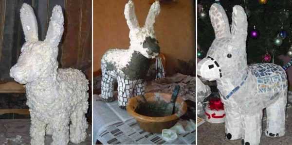 Ослик из монтажной пены для сада Садовая фигура ослик