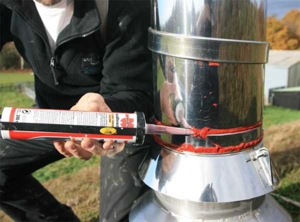 Использование термостойкого состава Герметизация дымохода