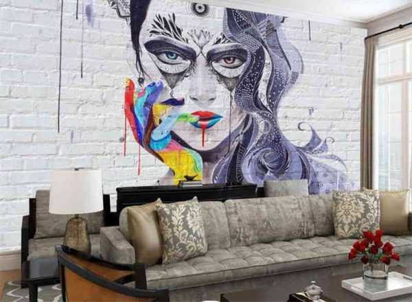 Граффити в гостиной на стене Гостиная комната