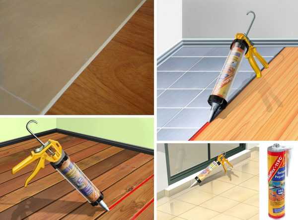 Использование герметика Sikaflex для заделки стыков между плиткой и ламинатом