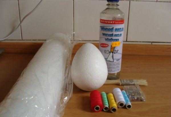 Материалы для изготовления пасхального яйца Использование заготовки из пенопласта