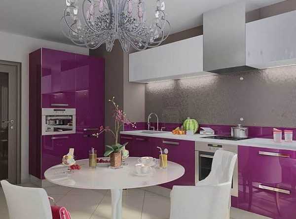 Фиолетовая и сиреневая мебель Использование сиреневых фасадов