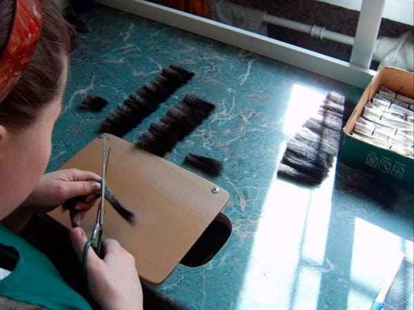 Работа с шерстью Заготовка ворса для кисточек