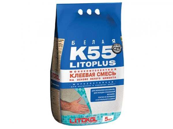 Клей плиточный Litokol LitoPlus К 55 Клеевая смесь для укладки стеклянной мозаичной плитки