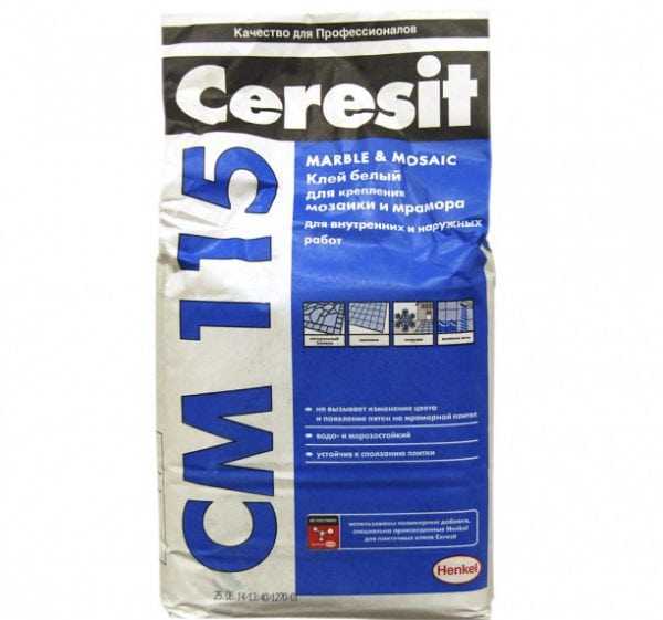 Клей Ceresit СМ 115 белый Клей для крепления мозаики и мрамора
