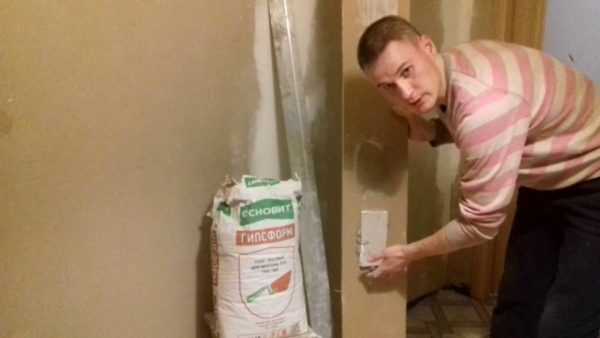 Монтаж на бетон Клей Основит для ГКЛ