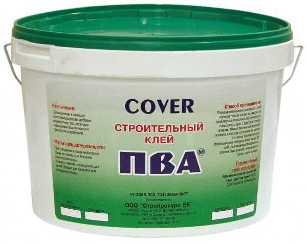Клей ПВА COVER Клей ПВА плохо подходит для поролона