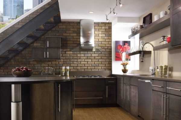 Отделка стен на кухне клинкером Клинкерная плитка для внутренних стен