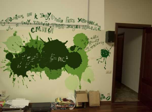 Оригинальное оформление комнаты подростка Кляксы на стене