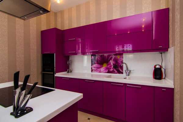 Кухонная мебель оригинальной расцветки Кухня цвета фуксия