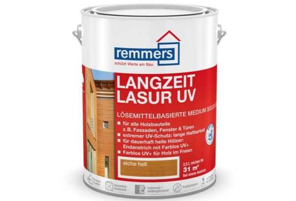 Средство для финишной отделки фасадов Langzeit-Lasur UV Лазурь для наружных работ Remmers