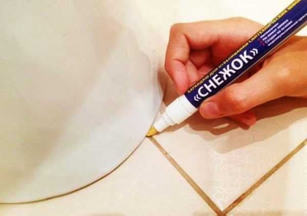 Маркер Снежок Отбеливающий карандаш позволит быстро вернуть белизну межплиточным швам