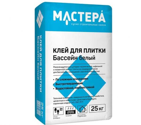 Клей Бассейн белый Морозостойкий клей для плитки