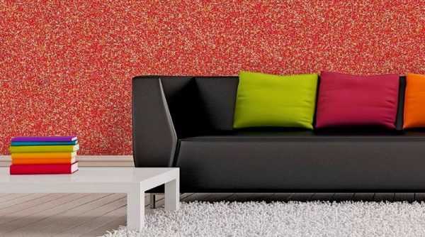 Мозаичная краска в интерьере комнаты Использование для оформления жилых помещений