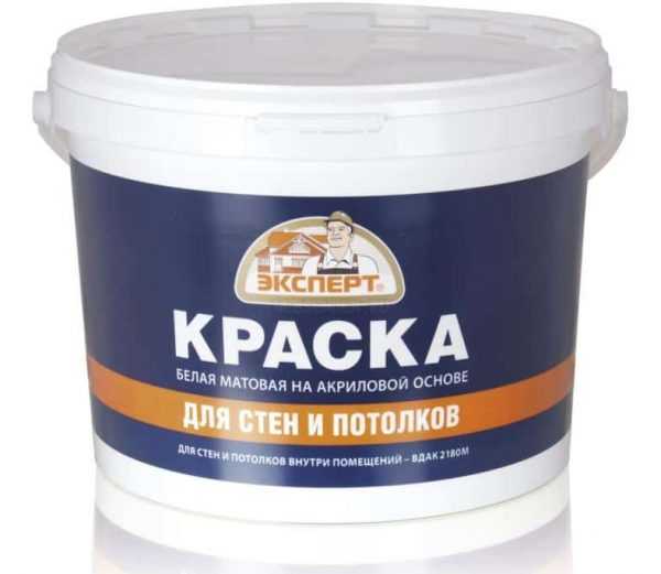 Краска акриловая На акриловой основе для стен и потолков