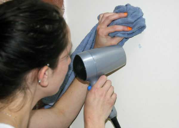 Использование бытового фена Нагрев загрязнения феном