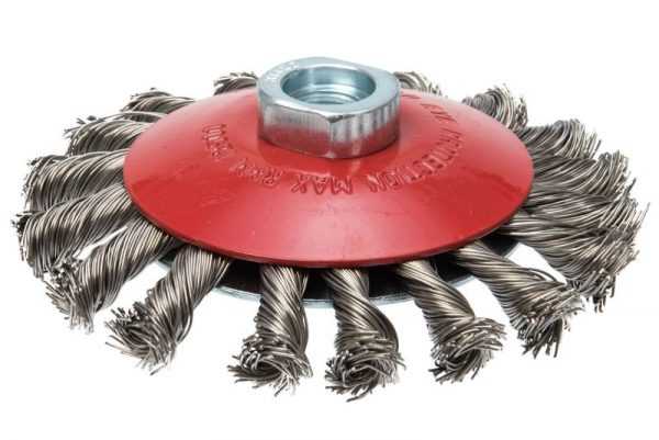 Щетка коническая со жгутовой нержавеющей проволокой