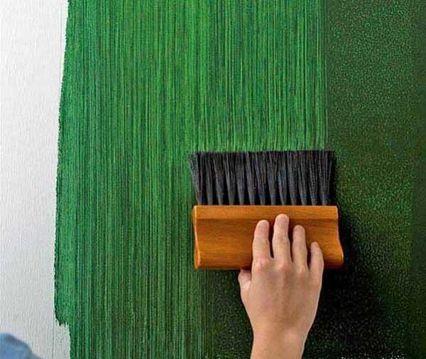 Необычная покраска стен Создание декоративных эффектов с помощью щетки