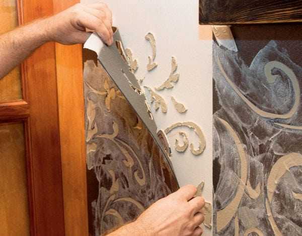 Объемная фактура стены Создание объемного рисунка с помощью трафарета
