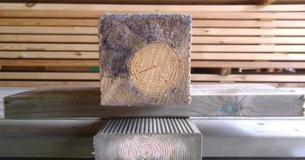 Обработанный составом для предотвращения гниения брус