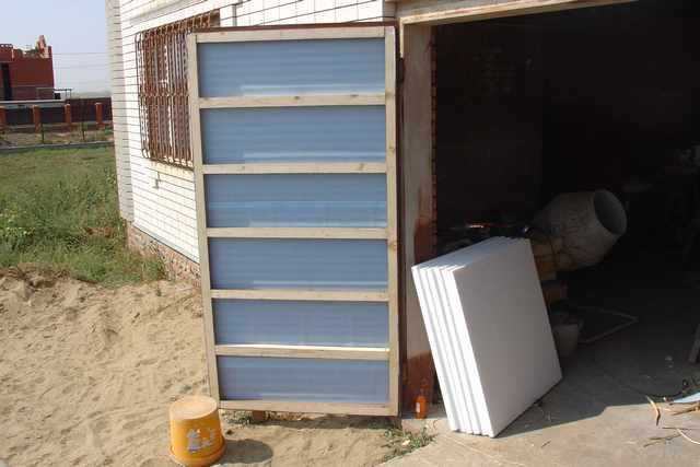 Обрешетка на створке гаражной двери обрешетка