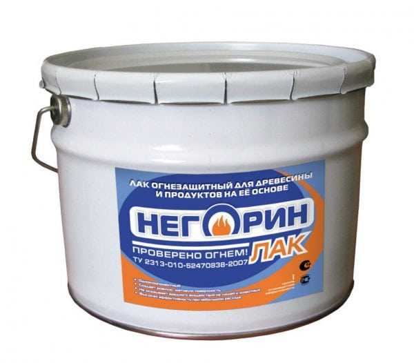 Лак огнезащитный для древесины Лак огнезащитный Негорин