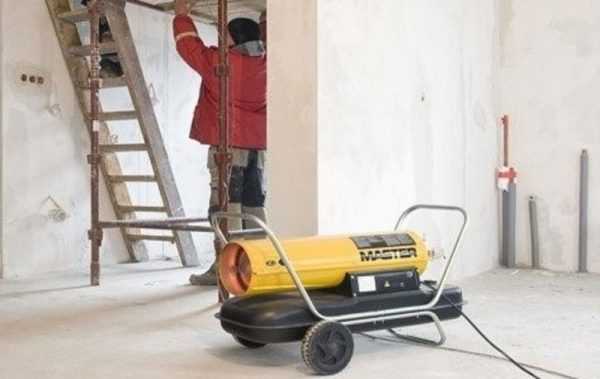 Нельзя сушить оштукатуренную стену принудительно Тепловая пушка сушит стену