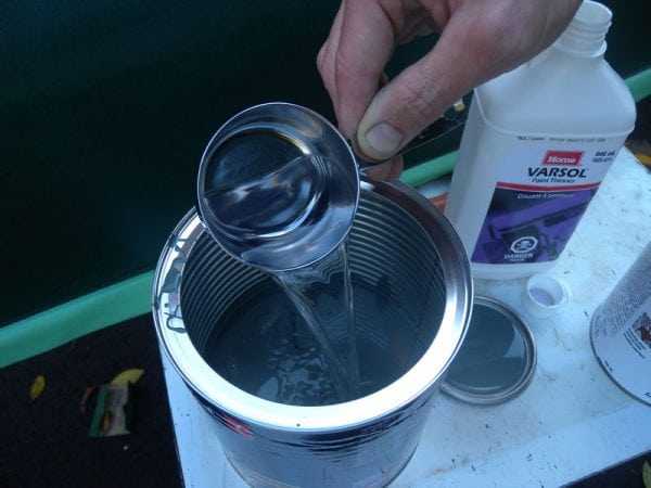 Применение растворителя Разведение краски растворителем