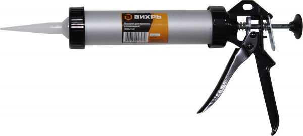Пистолет для герметика Вихрь Цилиндрические пистолеты обеспечивают высокую ровность шва