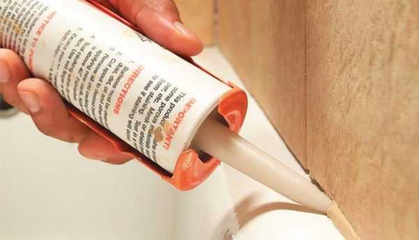 Применение пистолета для нанесения герметика Нанесение герметика