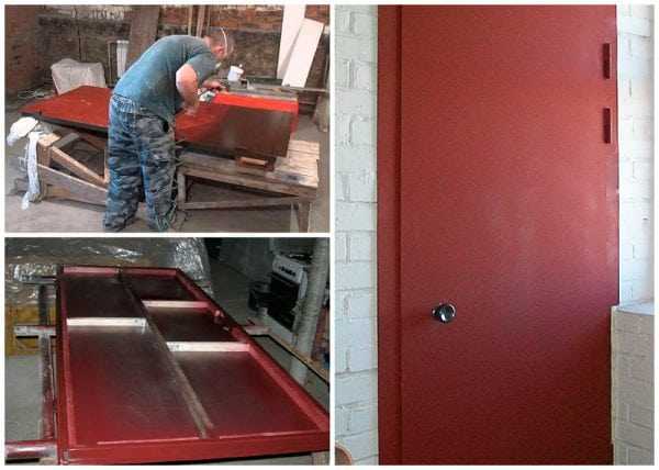 Окрашивание металлической двери Процесс нанесения краски на двери