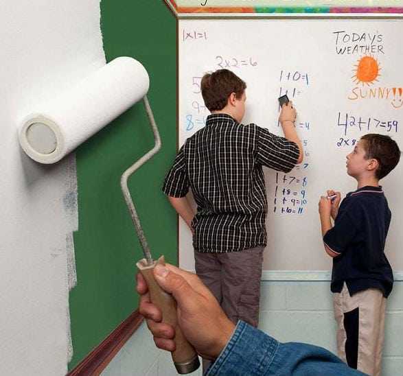 Покраска ровной доски маркерной краской Красим маркерной краской доску