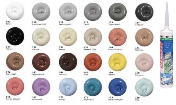 Палитра цветов герметика Цвета герметиков