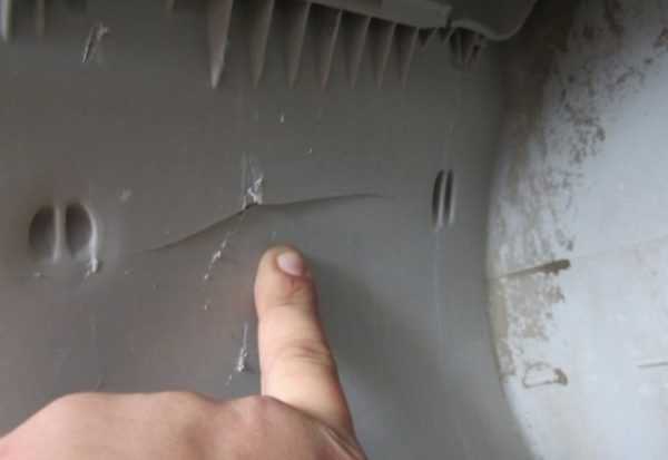 Трещина в баке стиральной машины Повреждение стенок бака