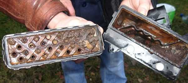 Засорение печки радиатора Промывка алюминиевого радиатора печки