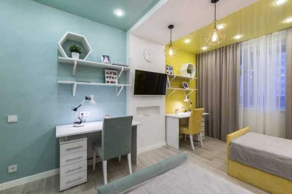 Зонирование цветом Разделение помещения с помощью разного цвета стен