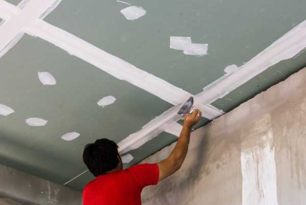 Шпаклевание гипсокартонных потолков Шпаклевка потолка из ГКЛ