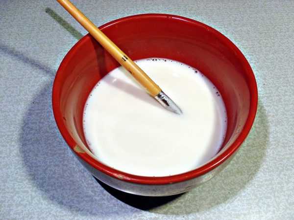 Разведенный клей ПВА Состав из поливинилацетата слабо проникает в бетон